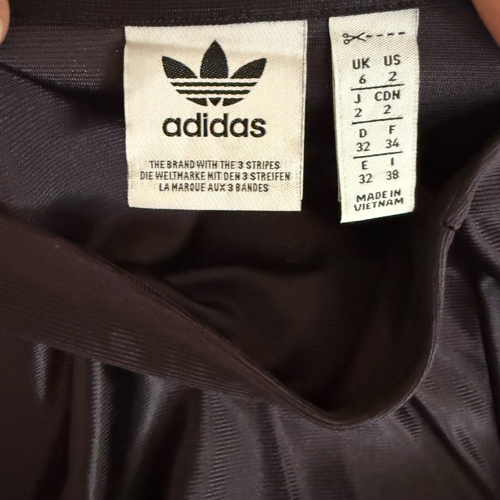 Adidas Originals Midi Asymmetrical High Rise Satin Skirt‎ in Shiny Purple Sz 2 - Picture 7 of 12